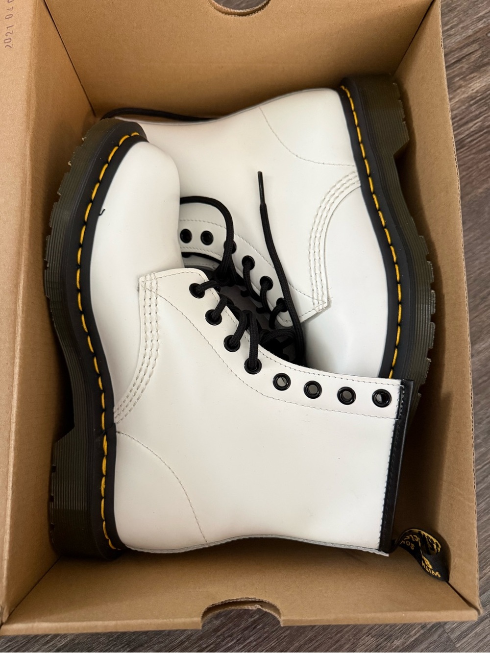 Dr. Martens White Lace-Up Boots